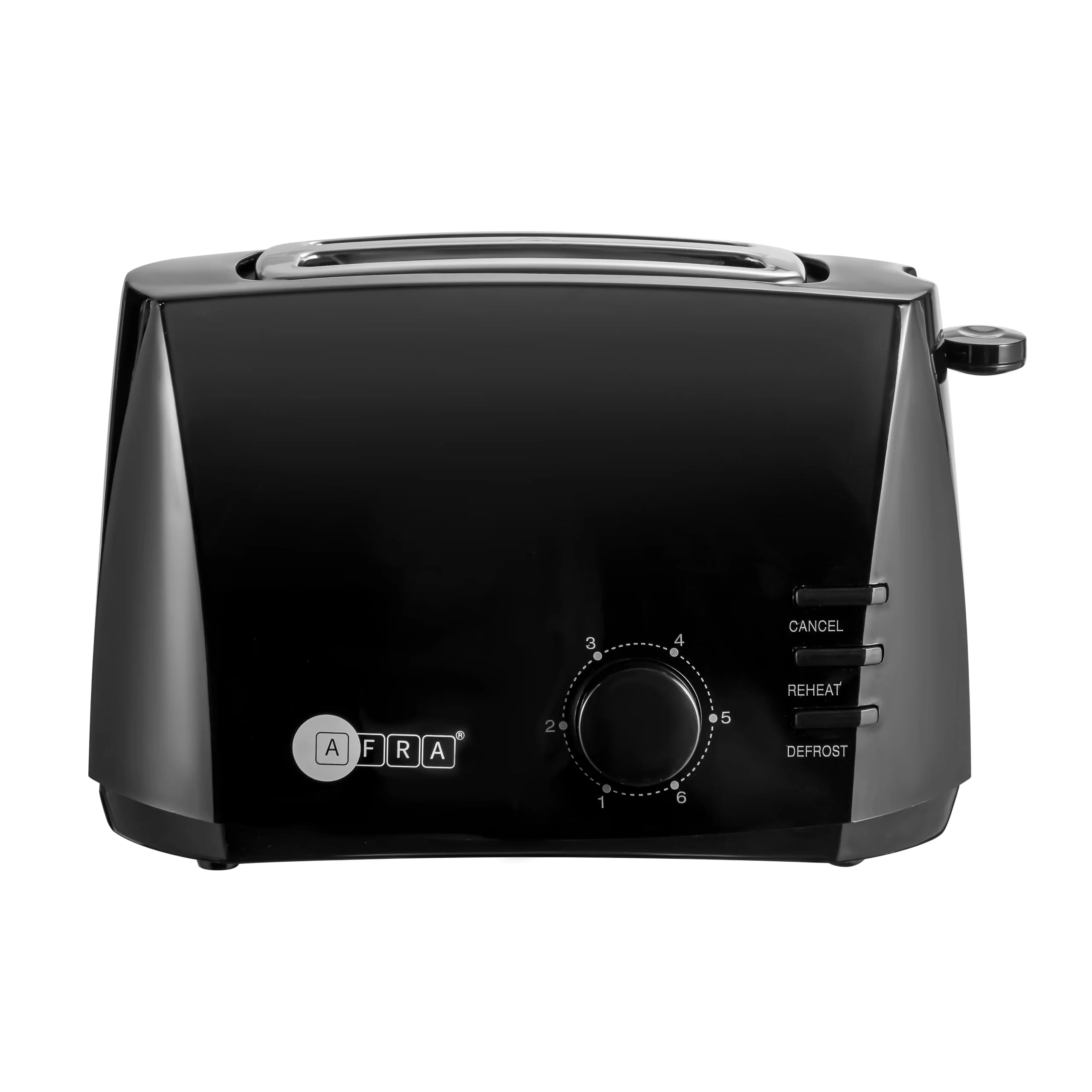 AFRA 800W 2 Slice Toaster with 6 Browning Levels in Black
