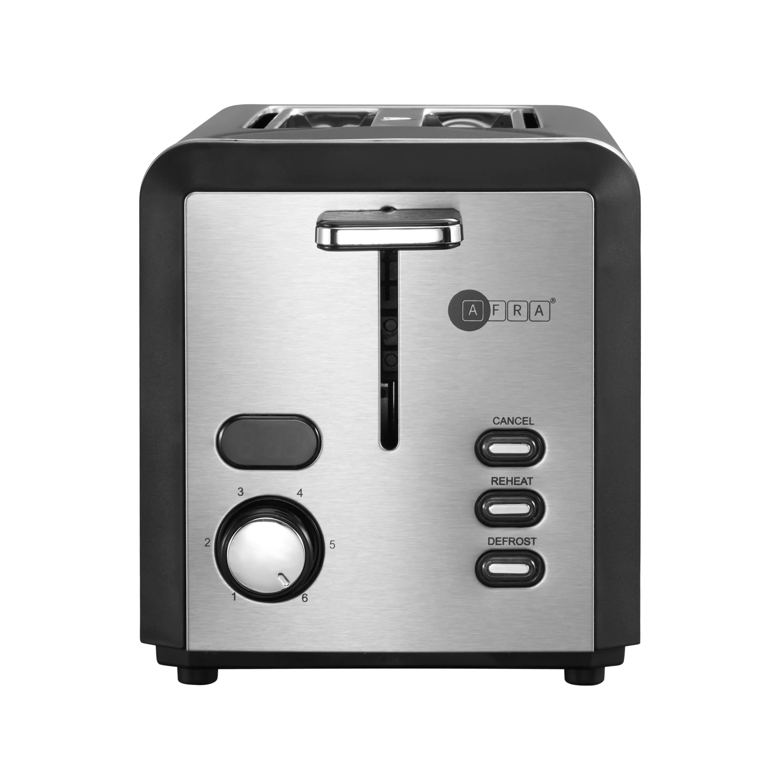 AFRA 800W 2 Slice Toaster with 6 Browning Levels in Stainless Steel
