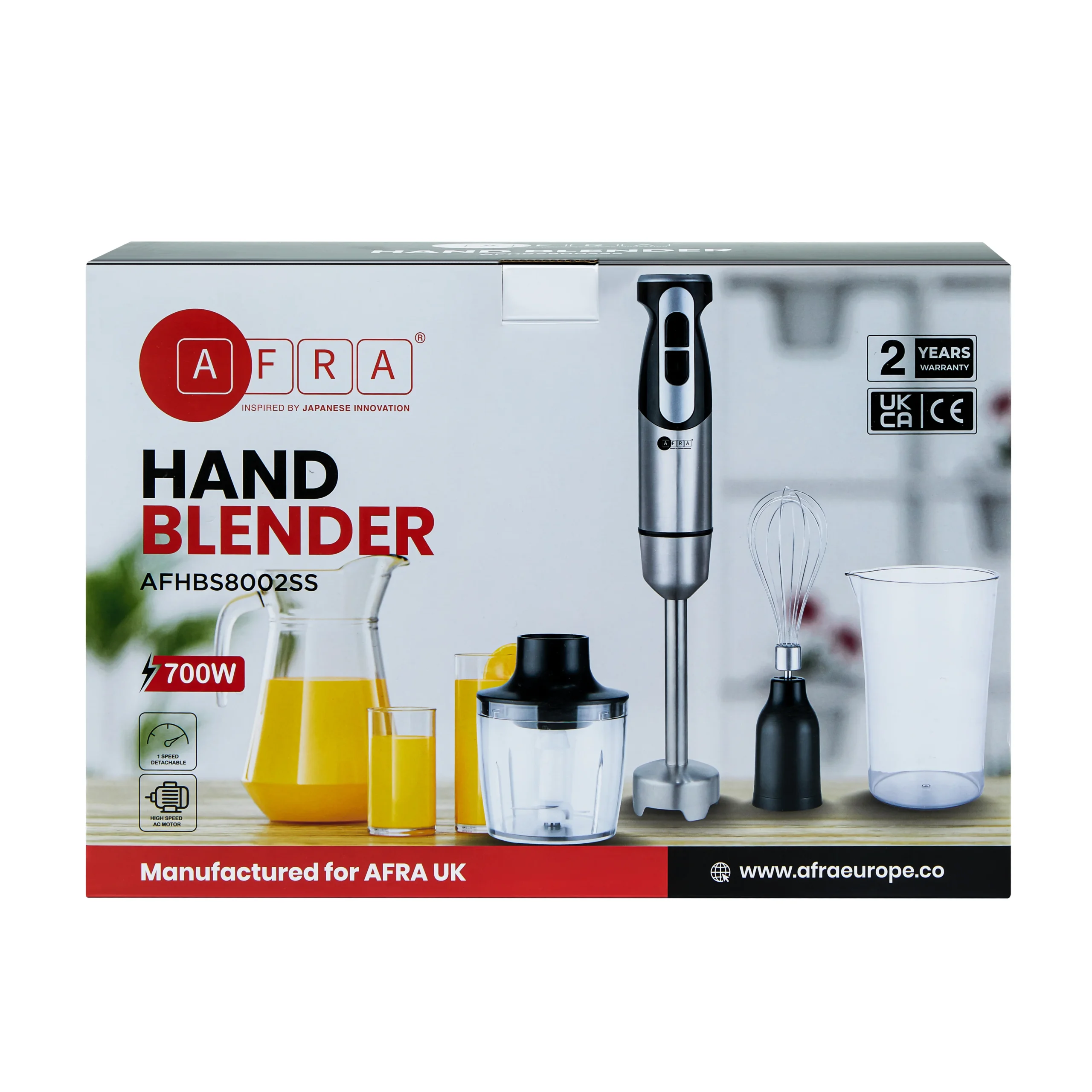 AFRA 800W 4 in 1 Hand Blender Set with Chopper and Whisk