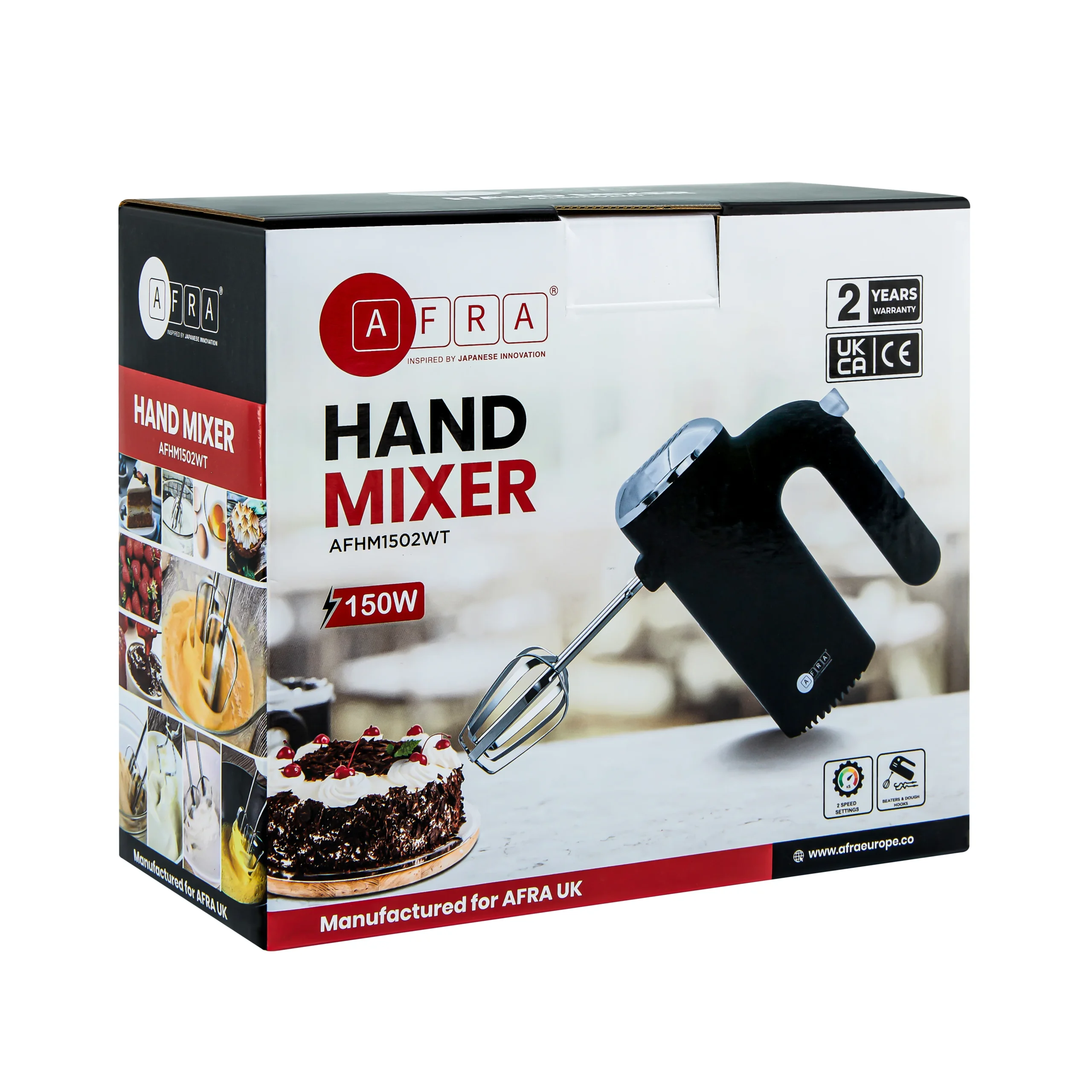 AFRA 150W Hand Mixer with 2 Speeds in White