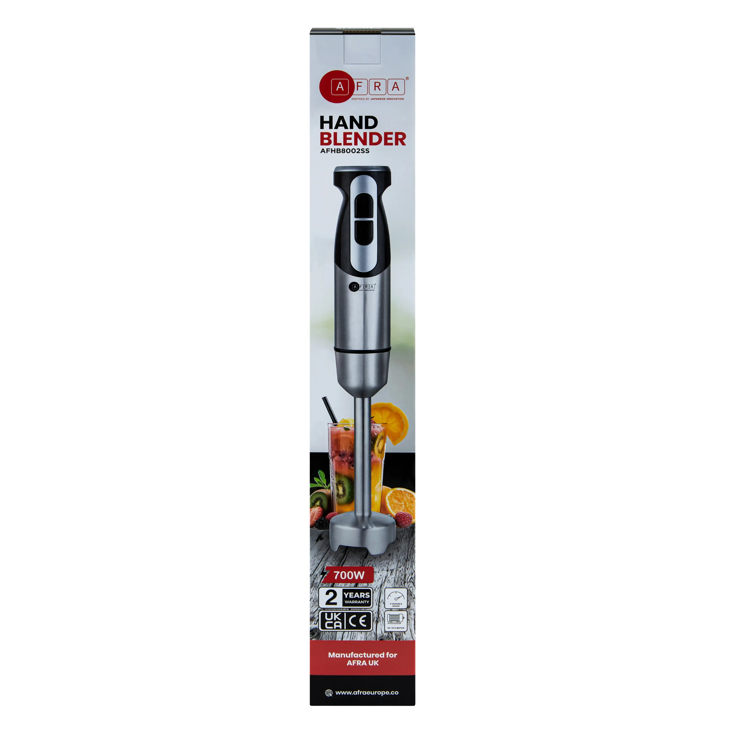 AFRA 800W Hand Blender with 2 Speeds in Stainless Steel