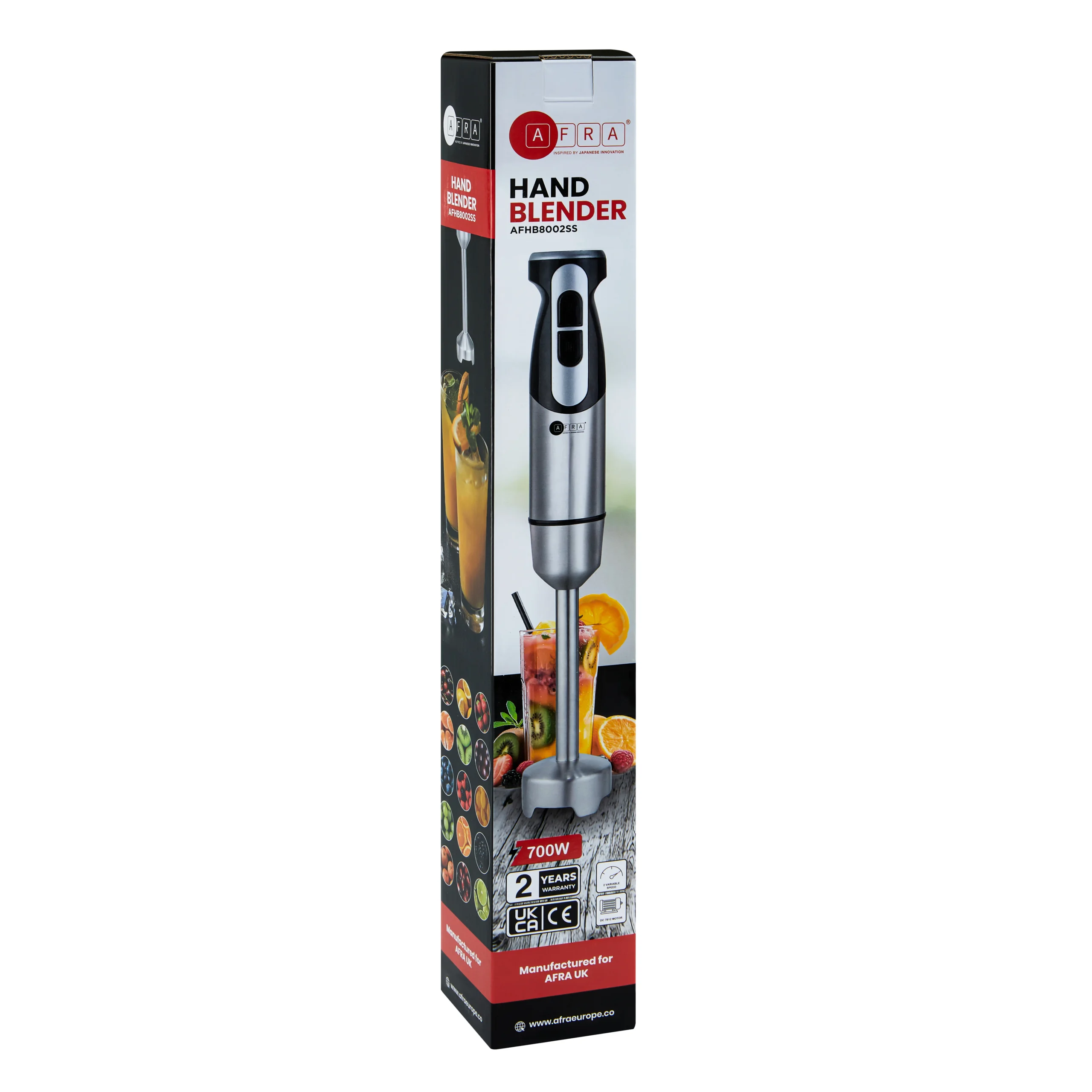 AFRA 800W Hand Blender with 2 Speeds in Stainless Steel