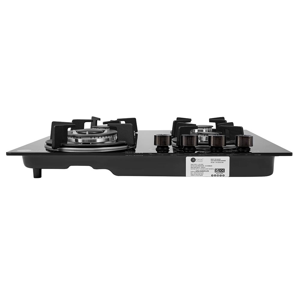 AFRA 4 Burner Gas Hob with Tempered Glass and Auto Ignition