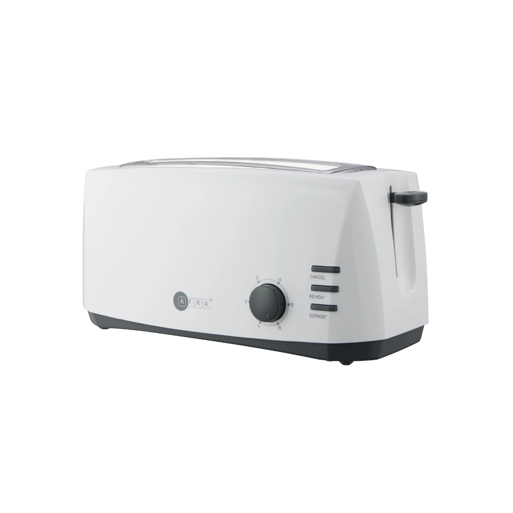 AFRA 800W 4 Slice Toaster with 6 Browning Levels in White