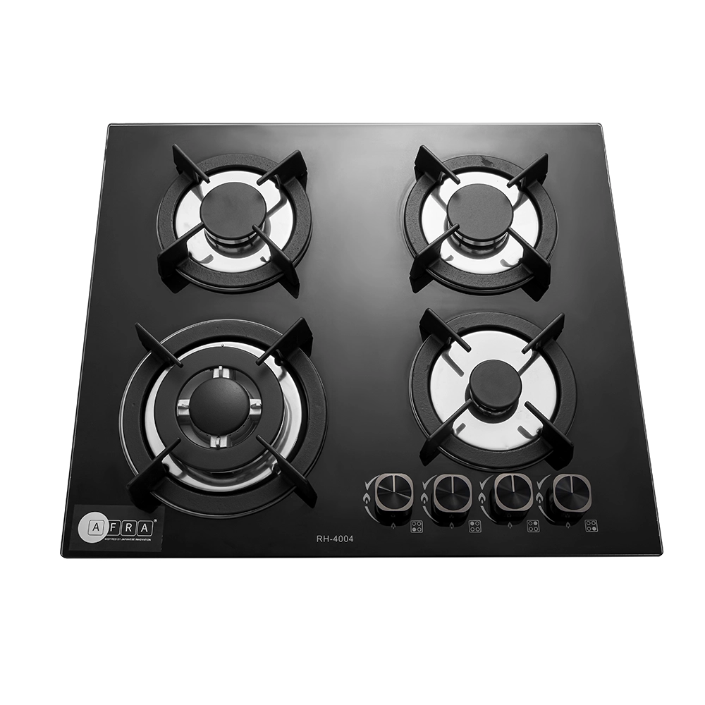 AFRA 4 Burner Gas Hob with Tempered Glass and Auto Ignition