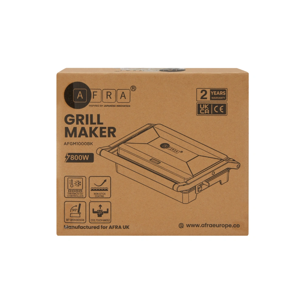 AFRA 1000W Sandwich Grill with Non Stick Plates