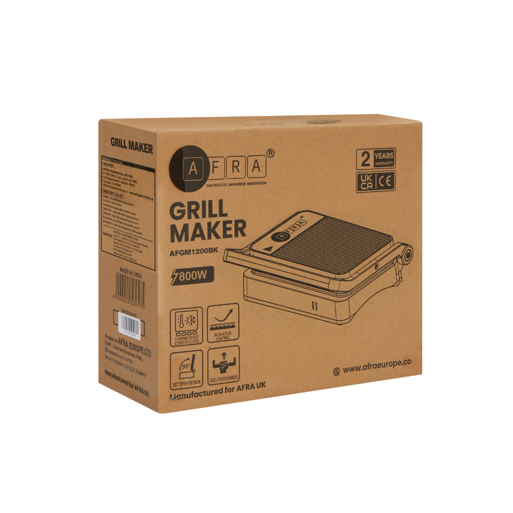 AFRA 1200W Grill Maker with Thermostat Control