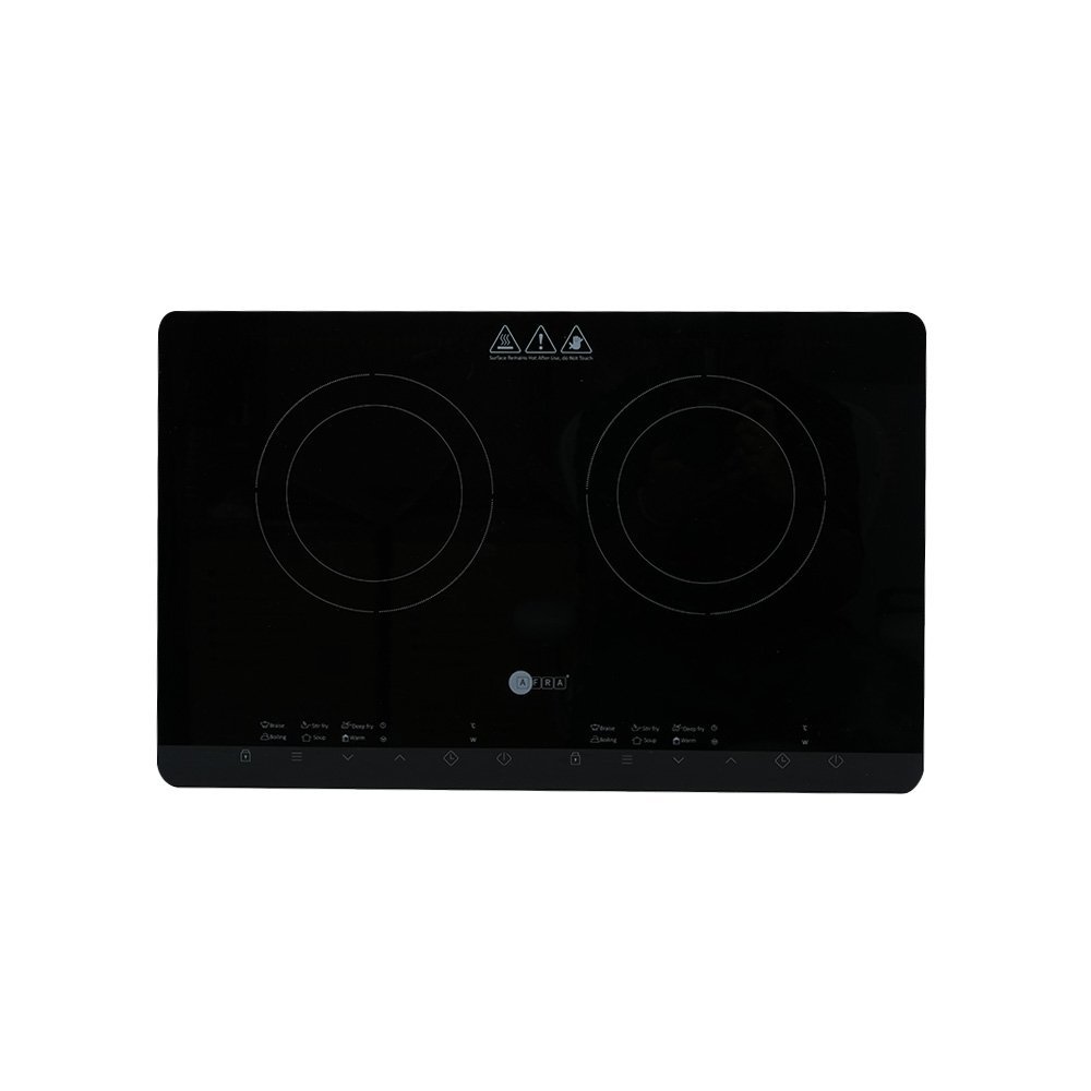 AFRA 3500W Double Induction Hob with 10 Power Levels in Black